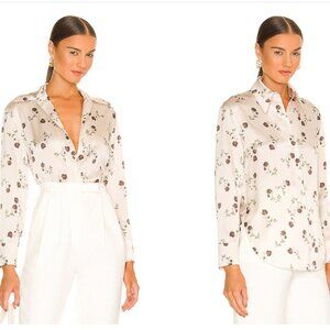 Vince Autumnal Rose Shaped Collar Blouse